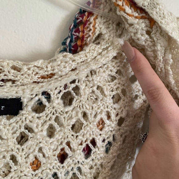 Multi-Colored Fringe Crochet Cardigan - Picture 4 of 5